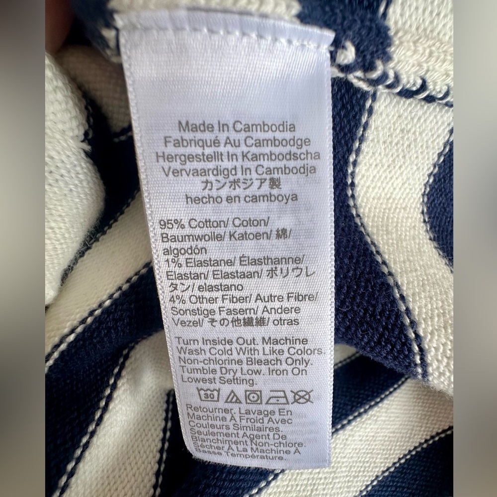 NWT J. Crew Navy and White Striped Cardigan - Picture 7 of 7